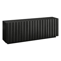 Hudson&Canal Molly Rectangular Fluted TV Stand for TV's up to 75" - Black Grain-A modern contemporary design accommodates TVs up to 75" for your entertaining space
