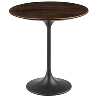 Modway Lippa 20" Round Wood Side Table - Black Cherry-Modern Side Table