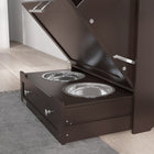 PawHut Pet Feeder Station Storage Cabinet and Container - Coffee-Material: MDF 