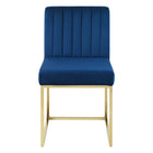 Modway Carriage Performance Velvet Dining Chair - Gold/Navy - 2 Pack-Assembly Required