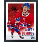 Frameworth Ivan Demidov Canadiens Portrait Collage - Framed Print - 16" W x 20" L-Officially licensed by the NHL and NHLPA - features Ivan Demidov and the Montreal Canadiens with a printed facsimile signature