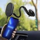 Mighty Mount MagSafe 15W Wireless Charger Mount - Gooseneck Suction Cup Base-360° rotation: For Portrait & Landscape viewing