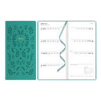 Letts 2026 Woodland Week-to-View Planner with Embossed Cover - 6-7/8" x 3-1/8" - Green - Multilingual -12-Month: January 2026 to December 2026