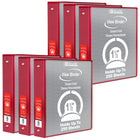 BAZIC Products 1.5" 3-Ring View Binder with 2 Pockets - Red - 6 Pack-Hard Vinyl Cover