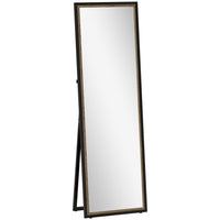 HOMCOM Rectangle Full Body Mirror - 21" W x 64" H - Black-Large 64" x 21" (162.5 x 53.3 cm) size offers a complete head-to-toe view for outfits 