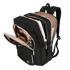 Swissdigital Katy Rose Backpack with SD Finder - Black/Platinum-INTEGRATED USB CHARGING PORT - Equipped with a USB charging port with integrated cable design, offering quick access to charge your electronic devices such as smartphones, tablets, kindles and all other USB devices on the go while using them at the same time.
