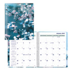 Blueline 2027 16-Month Monthly Planner with Twin-Wire Binding - 9-1/4" x 7-1/4" - Cherry Blossoms - Bilingual-16-Month: September 2026 to December 2027