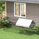 PawHut 87" Small Animal Cage with Roof - Grey-Covered with a shade roof to prevent the UV 