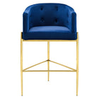 Modway Savour Tufted Performance Velvet Bar Stool - Navy-Bar Stool Weight Capacity: 300 lb