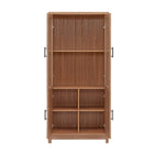 Manhattan Comfort Jodie 31" Mid-Century Modern Bookcase - Maple-Cleaning: Dust with a soft, dry cloth or use a microfiber cloth. For deeper cleaning, use a wood-specific cleaner and polish. Avoid: Harsh chemicals, excessive moisture, or abrasive cloths. Care: Keep out of direct sunlight and away from extreme heat or cold to prevent warping or fading. Protection: Use felt pads under objects to prevent scratches. Clean up spills immediately