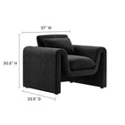 Modway Waverly Boucle Upholstered Armchair - Black-Boucle Fabric Upholstery