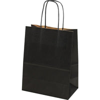 Colour-on-Kraft Shoppers - Club - 10.3" x 4.75" x 9.75" - Black - 250 Pack-Dimensions: 10.3" W x 4.75" D x 9.75" L
