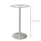 HOMCOM Round Bar Table for 2, Easy Assembly for Home Bar Cocktail Bistro - Clear-Large and round base, made from galvanised steel for strength