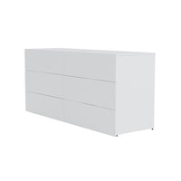 Nexera James 6 Drawer Dresser Chest - White-6 storage drawers on metal slides
