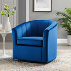 Modway Prospect Performance Velvet Swivel Armchair - Navy-Performance Velvet Upholstery