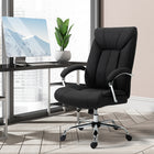 Vinsetto Linen Fabric Home Office Chair with Armrests - Black-Linen-feel fabric is breathable and comfortable