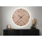 Monarch Specialties 9037 30" Round Oversized Wall Clock - Brown-Enjoy accurate timekeeping with quartz movement, a non-ticking mechanism that ensures a peaceful ambiance, with an easy-to-read display for quick time checks