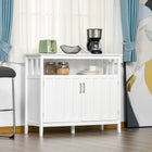 HOMCOM 41.75" L Sideboard Buffet Storage Cabinet - White-It can also be used as a storage shelf or console table in the study and living room 
