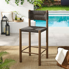 Modway Parkland Outdoor Patio Rattan and Aluminum Counter Stools - Walnut - Set of 2-All-Weather Design