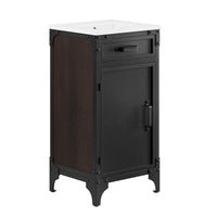 Modway Steamforge 18" Bathroom Vanity - White/Black-Industrial Modern Bathroom Vanity