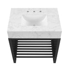 Modway Gridiron 30" Bathroom Vanity - White/Black-Artificial Marble Sink