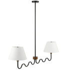 Modway Sunlit Squiggle 2-Arm Pendant Light - Walnut/Black-Squiggle Arms