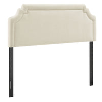 Modway Magnolia Upholstered Fabric Queen Size Headboard - Ecru-Woven Slub Weave Fabric Upholstery