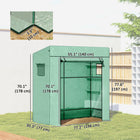 Outsunny Lean-to Tomato Greenhouse with PE Cover - Green- A large roll-up door and two mesh windows for easy access and ventilation
 