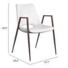 Zuo Desi Dining Chair - White/Walnut - Set of 2-6