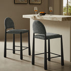 Modway Hayley Upholstered Fabric Counter Stools 2-Piece Set - Black/Anthracite-OEKO-TEX® STANDARD 100 Certified Upholstery
