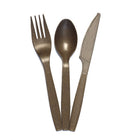 Eco Dinnerware Wrapped Cutlery Set - 1000 Pack-Brown, Coffee bean chaff