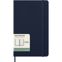 Moleskine 2026 Classic 12-Month Hard Cover Weekly Planner - 5" x 8.25" - Sapphire Blue-Dated From January To December 2026