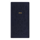 Letts 2026 Woodland Week-to-View Planner - Embossed Cover - 6-7/8" x 3-1/8" - Navy - Multilingual -Week-to-view minimalist format with space for each day of the week