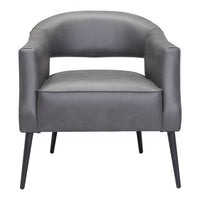 Zuo Berkeley Accent Chair - Vintage Grey-Plush and durable faux leather fabric