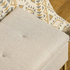 HOMCOM Upholstered Flip Top Storage Ottoman Bench - Beige-Steel legs with powder coating for high stability and durability 