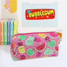 Fashion Stationery Happy Fruits Pencil Case - 7.09" L x 1.97" W x 3.54" H - Pink-Body Material: Polyester