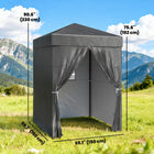 Outsunny 5 ft W x 5 ft Lt Compact Pop Up Canopy Tent - UPF50+ Portable Privacy Canopy - Dark Grey-Mesh window for ventilation, with a cover for added privacy