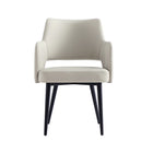 Manhattan Comfort Tremont 22.8" Modern Leatherette Upholstered Dining Arm Chair - Stone-Modern Dining Arm Chair for Dining Room and Task Use