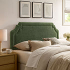 Modway Magnolia Upholstered Fabric King Size Headboard - Foliage-Traditional Style Silhouette
