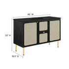 Modway Chaucer 48" Single Sink Bathroom Vanity - Black-Adjustable Shelves