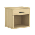 Manhattan Comfort Clifford Traditional 1-Drawer Nightstand - Natural Oak-Compact & Functional Design: Ideal for bedrooms, guest rooms, or small spaces