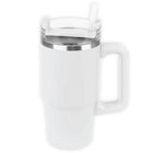 Link Products Double Wall Tumbler with Plastic Straw - White-Tumbler-White