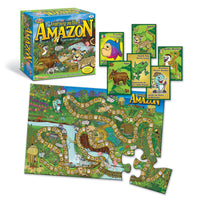 Talicor Journey on the Amazon Playzzle - Educational Board Game for Kids-Bilingual adventure: Join Bromley and Cotica on a bilingual journey through the Amazon, enhancing language skills