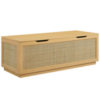 Modway Soma 47" Rattan Storage Bench - Oak-Faux Rattan