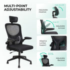 MotionGrey MC2 Ergonomic Office Chair - High-Density Foam Seat with Flip-Up Armrests - Black-8