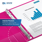 Davis Group Premium Economy Binder - D Ring - 2" - Pink - 6 Pack-Full width label holder on spine for easy identification