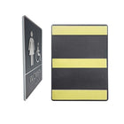 Futech Woman and Handicap with Braille Washroom Sign- Grey - 2 Pack-Braille Design