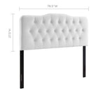 Modway Annabel Diamond Tufted Performance Velvet King Headboard - White-Velvet Polyester Upholstery