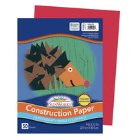 Prang Construction Paper - Holiday Red - 9" x 12" - 50 Sheets-Heavyweight groundwood construction paper