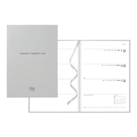 Letts 2026 Titanium Weekly/Monthly Hard Cover Planner - 8-1/4" x 5-5/6" - Silver - Multilingual-12-Month: January 2026 to December 2026